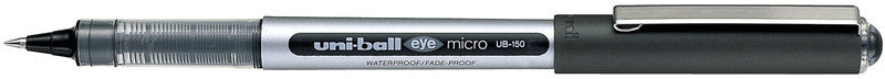 Uni-Ball Eye Micro – Tintenroller, dokumentenecht, mit Kappe, 0,3 mm, schwarz, für Linkshänder