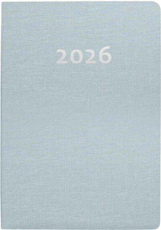 Biella Agenda – 2 Tage pro Seite, gebunden, 8,5 × 12,5 cm, Jan–Dez, 2026, hellblau, FSC