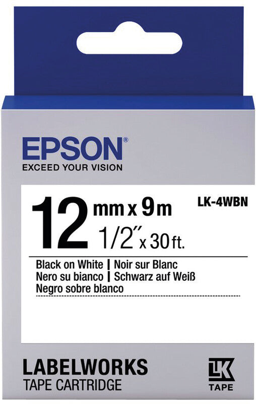 Epson Schriftband – Weiss, Schwarz – LK-4WBN, 1 Stk.