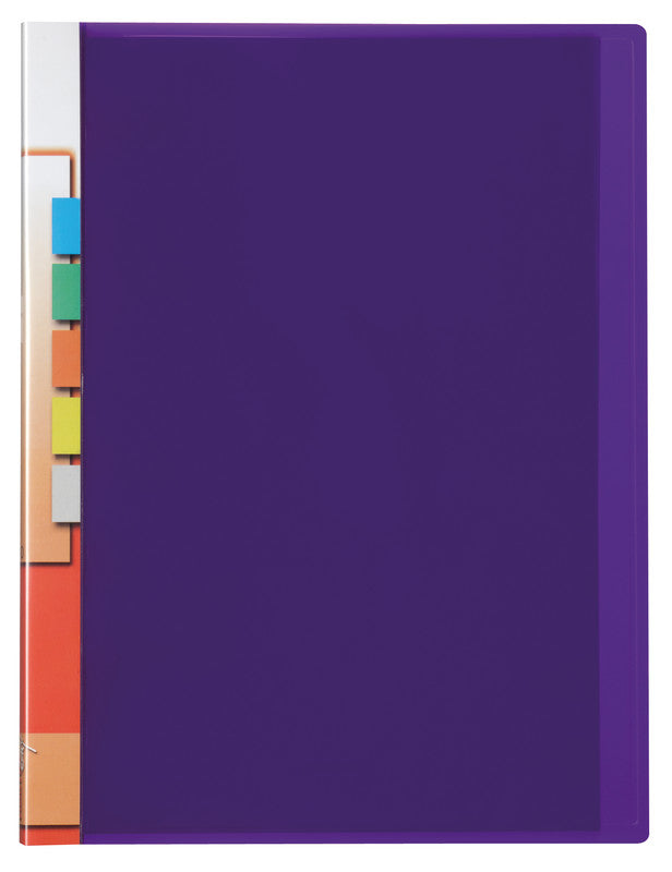 Kolma Sichtbuch – 20 Sichttaschen, A4, glatt, glänzend, violett, Kunststoff