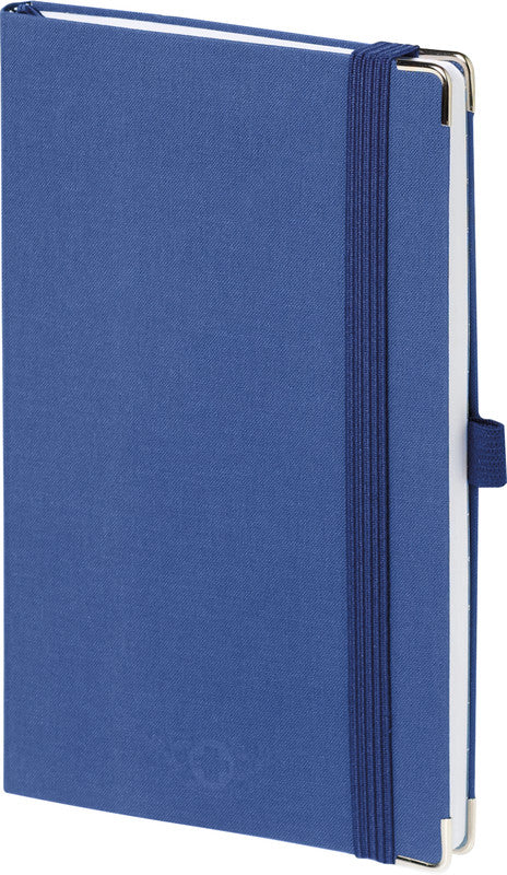 Biella Notizbuch, 125 × 195 mm, punktkariert, Fadenheftung, 192 Seiten, 90 g/m² – dunkelblau