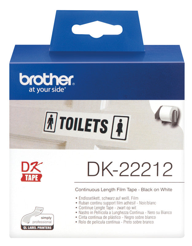 Brother Endlos-Etiketten DK, 62 mm × 15,2 m, weiss, Kunststoff, permanent