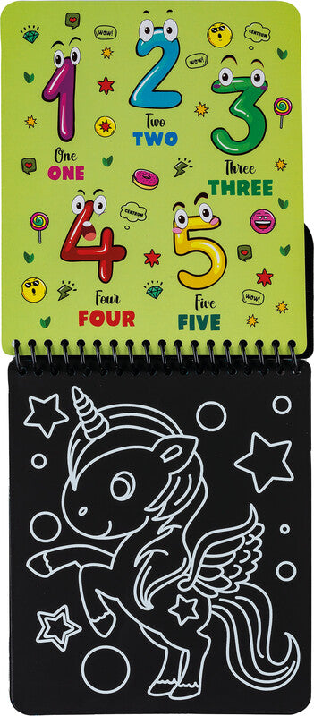 Centrum Bastelset Kratzbilder – Einhorn – 16 × 19 cm – 8 Kratzseiten – Karton, mehrfarbig