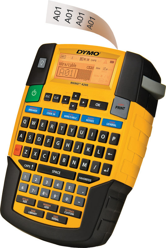 DYMO LabelManager Rhino 4200 – Beschriftungsgerät für Schriftbänder 6–19 mm, Lithium-Ionen-Akku