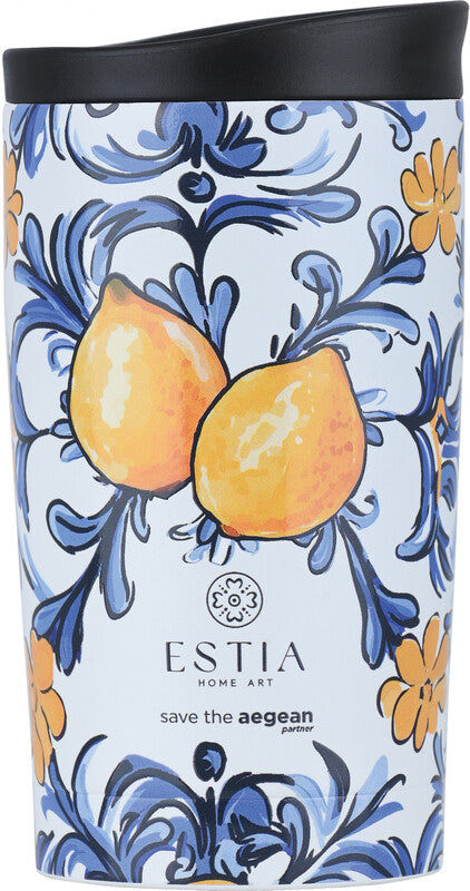 Estia Thermobecher – 3,5 dl – Edelstahl, isoliert, Schraubverschluss – Amalfi Coast