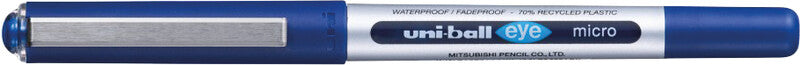 Uni-Ball eye micro ECO – Tintenroller, dokumentenecht, mit Kappe, 0,2 mm, blau
