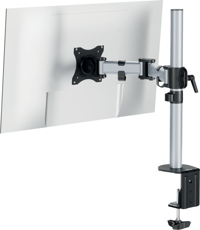 Durable Select – Monitorhalterung, Tischklemme, bis 27", VESA 75 × 75/100 × 100 mm, 8 kg, silber metallic