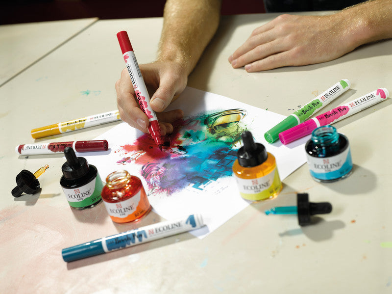 Talens Brush Pen 718 – Pinselspitze – Warmgrau – Wasservermalbar