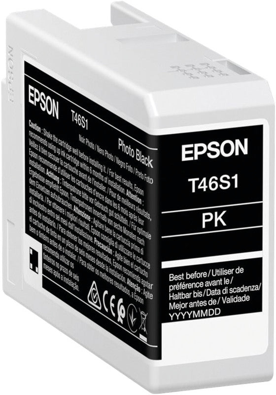 Epson Tintenpatrone T46S1, Foto Schwarz, 25 ml – für Tintenstrahldrucker/Multifunktionsgeräte