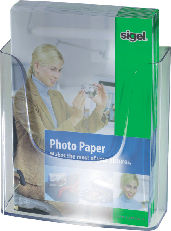 Sigel Wandprospekthalter – zum Anschrauben, Acryl, transparent, 240 × 250 mm – für A4-Dokumente