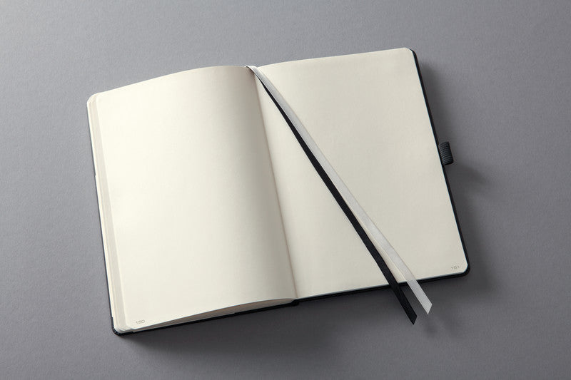 Sigel Notizbuch, 148 × 213 mm, blanko, Fadenheftung, 194 Seiten, 80 g/m² – schwarz