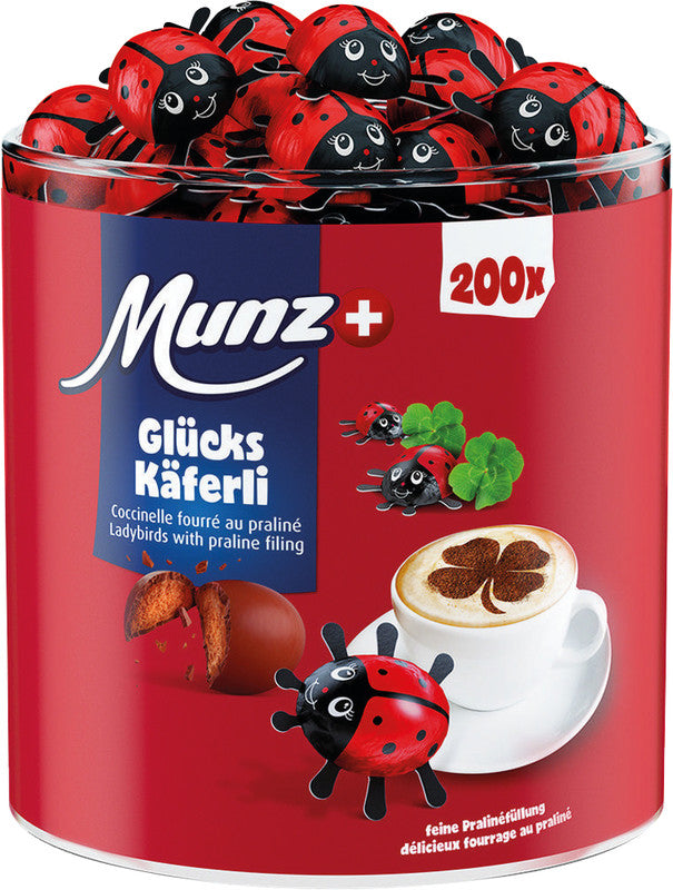 Munz Glückskäferli – Pralinés, Milch, 200 × 5 g (1 kg)