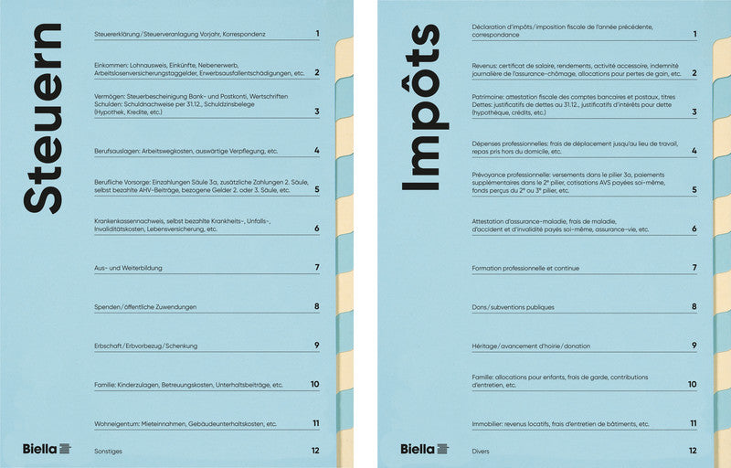 Biella Sammelmappe, für A4, Karton, mehrfarbig