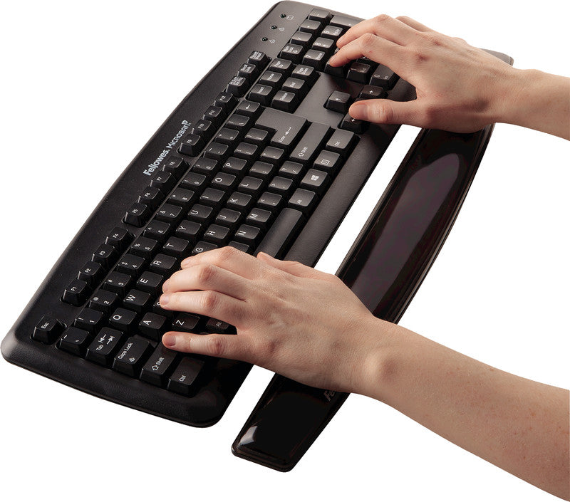 Fellowes Tastatur-Handgelenkauflage – Crystals – für Tastatur – Gel – abwaschbar – 471×58×15 mm – Schwarz