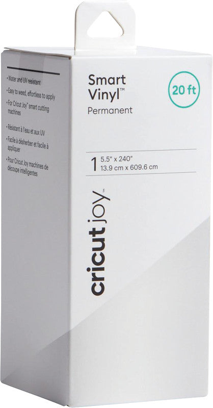 Cricut Smart Vinyl Klebefolie – glänzend, permanent, weiss – 13,9 × 609,0 cm – für Cricut Joy