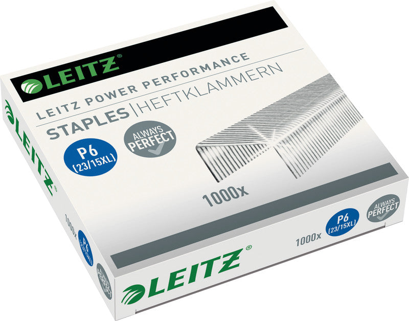 Leitz Heftklammern 23/15XL – für Leitz 5553 – 12 mm – verzinkt, silber – 1000 Stk.
