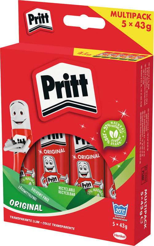 Pritt Klebestift – Stift, permanent, transparent, lösungsmittelfrei, schnelltrocknend, 43 g, zum Basteln