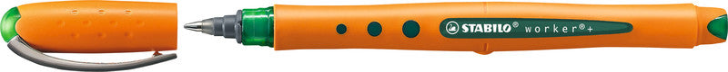 STABILO worker+ – Tintenroller, mit Kappe, 0,5 mm, grün