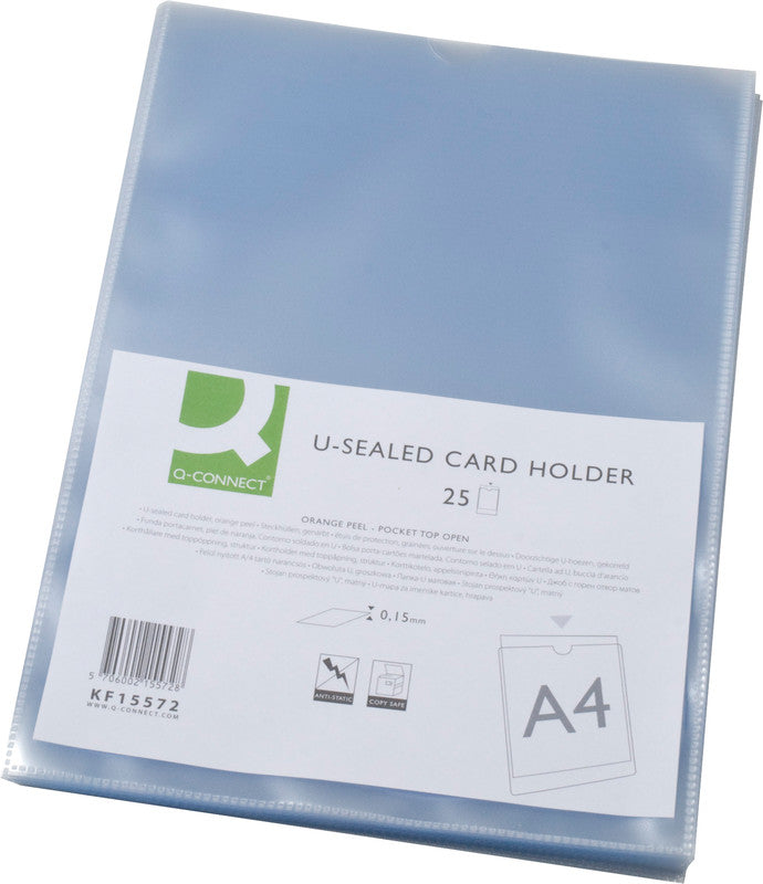 Q-connect Dokumentenhülle – für A4 – 210 × 297 mm, Kunststoff, transparent – 25 Stück