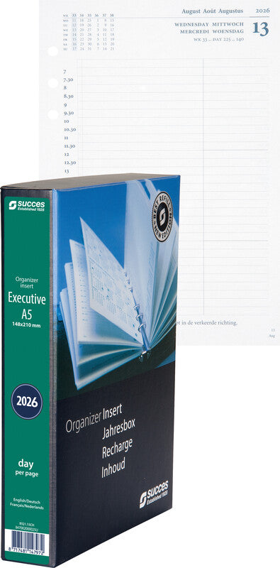 Succes Kalender-Einlage – 1 Tag/Seite, 6-fach, A5, 2026