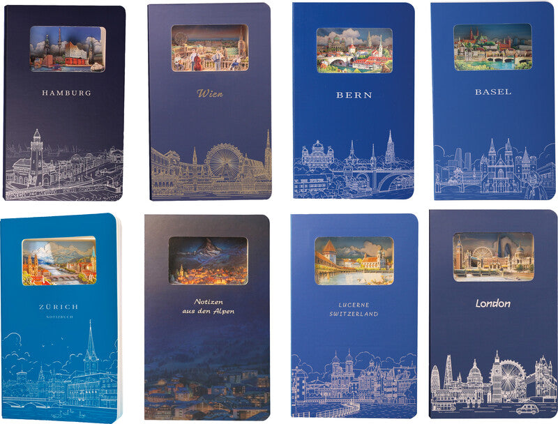 Buddhiherz Notizbuch – 110 × 180 mm – 200 Seiten – 150 g/m² – gebunden, Lasergravur, abgerundete Ecken, blau