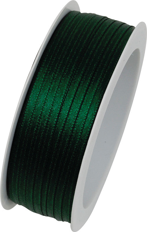 Goldina Geschenkband – Dunkelgrün – Echte Webkante, Satin – 3 mm × 10 m
