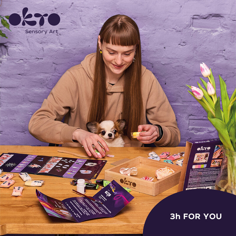 Okto Sensory Art – Modelliermasse-Set Flowers – ab 14 Jahren – 36 Modelliermassen – 210 × 210 mm