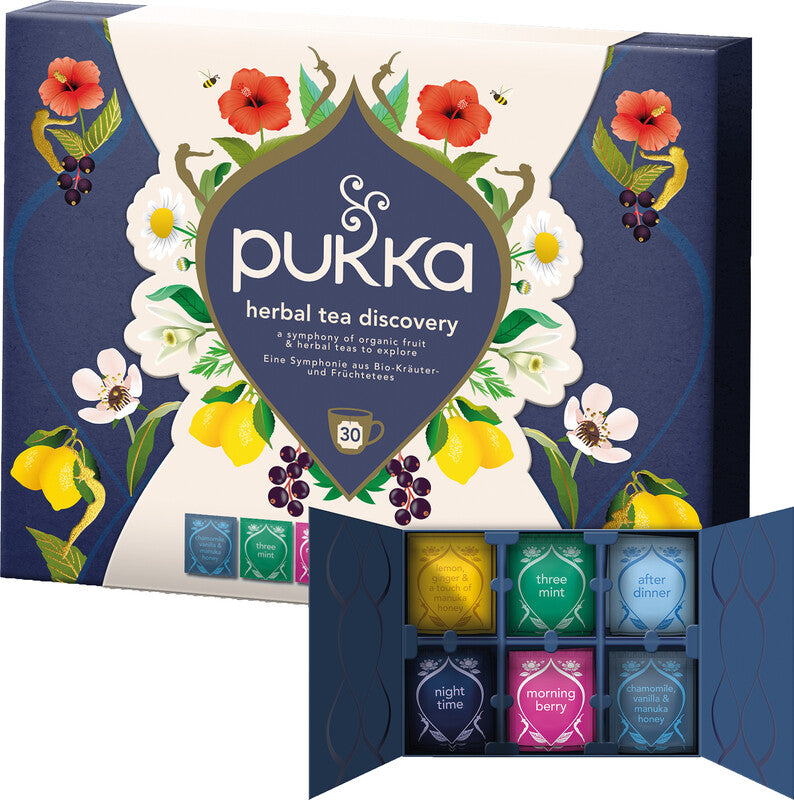 Pukka Bonbon-Box – Teebeutel-Box, sortiert – 30 Beutel, 6 Sorten