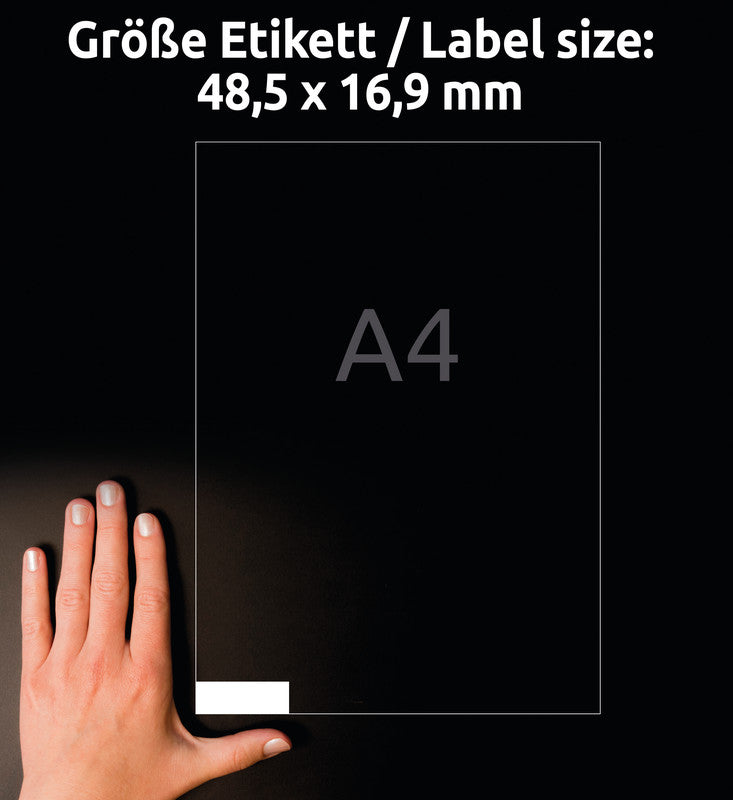 Avery Etiketten Ultragrip, 49 mm × 17 mm, weiss, Papier, permanent, 100 Blatt