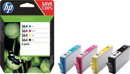 HP Tintenpatronen-Multipack 364, CMYK, 4er-Pack