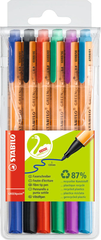 STABILO Filzstifte, Strichbreite 0,8 mm, 6 Farben
