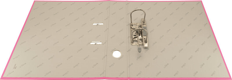 Biella Ordner – A4 hoch – 2-Ring Hebelmechanik, Rücken 40 mm – rosa, mit Griffloch, mit Raumsparösen, FSC