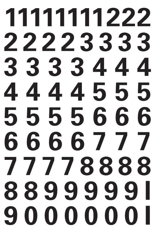 HERMA Vario Buchstaben- und Zahlen-Etikettenbogen – 84 × 120 mm, 10 mm, Schwarz, Zahlen 0–9 – 71 Stk