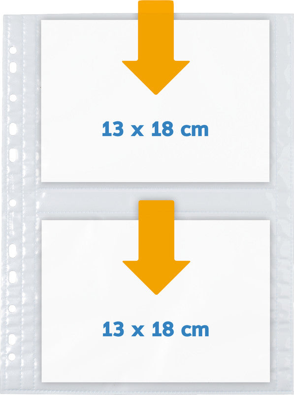 HERMA Sichtmappe 13×18 cm quer – 10er-Pack, Weiss, Kunststoff, glänzend