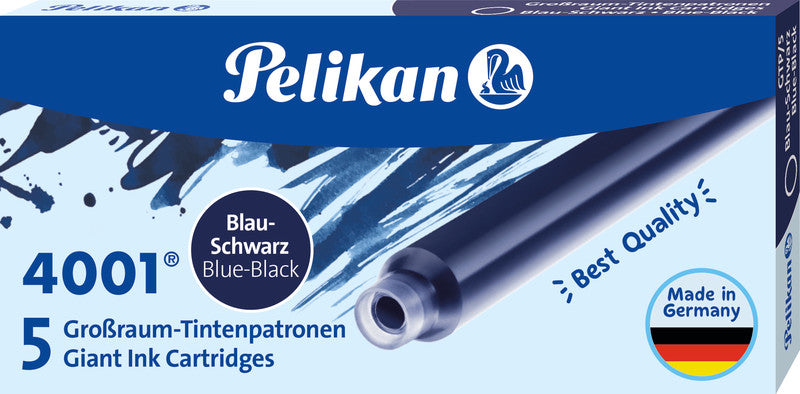 Pelikan Tintenpatronen 4001 – Blau-Schwarz, dokumentenecht, geruchsarm, 5 Stk.