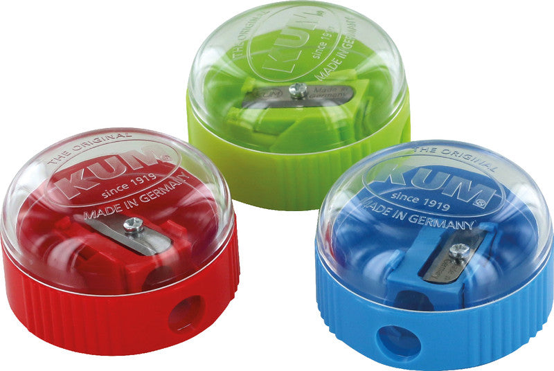 Kum Spitzer – manuell, 1-Loch, mit Behälter, für 8 mm Blei- & Buntstifte, Kunststoff, assortiert, 210