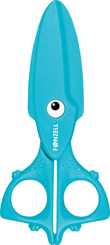 Fonzell Kinderschere – 11,5 cm, Kunststoff, für Rechts- und Linkshänder, abgerundet, Kunststoff, Blau