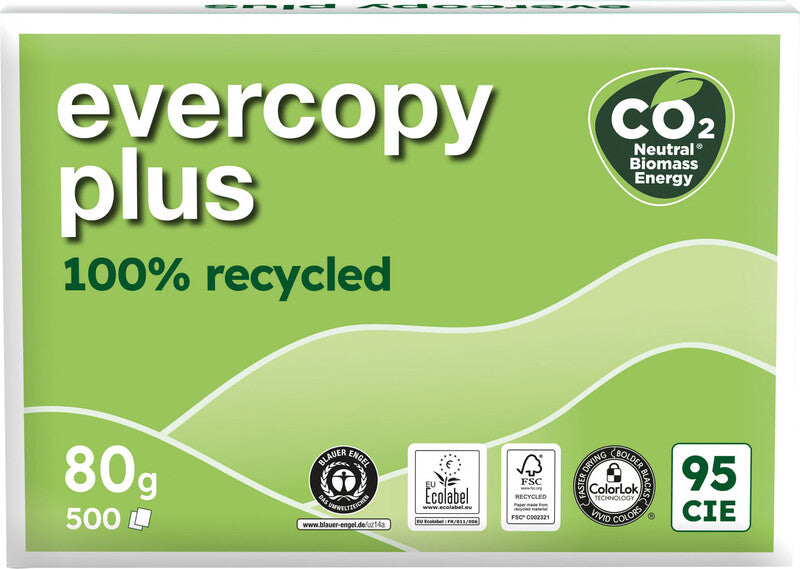 Clairefontaine Kopierpapier – A4, 80 g/m², CIE 95 – für Inkjet/Laser/Kopierer – FSC, EU Ecolabel – 500 Blatt