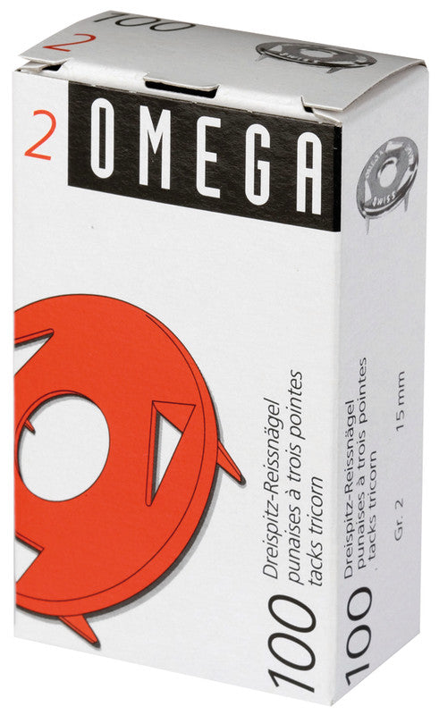 Omega Reissnägel Ø 15 mm – Metall, 100 Stück