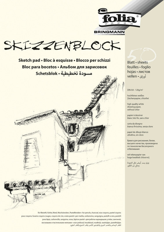 Folia Skizzenbuch, A4, 120 g/m², 50 Blatt, weiss