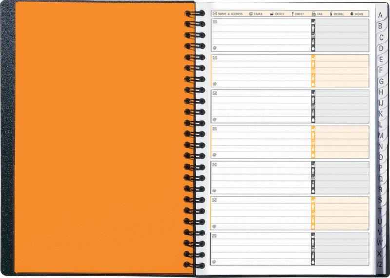 Oxford Adressbuch A5, Spiralbindung, Softcover, 72 Seiten, 80 g/m² – Grau