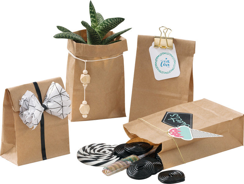 Folia Blockbodenbeutel – Natur – 15 Stk. – 100 × 175 × 55 mm – Papier, lebensmittelecht, FSC