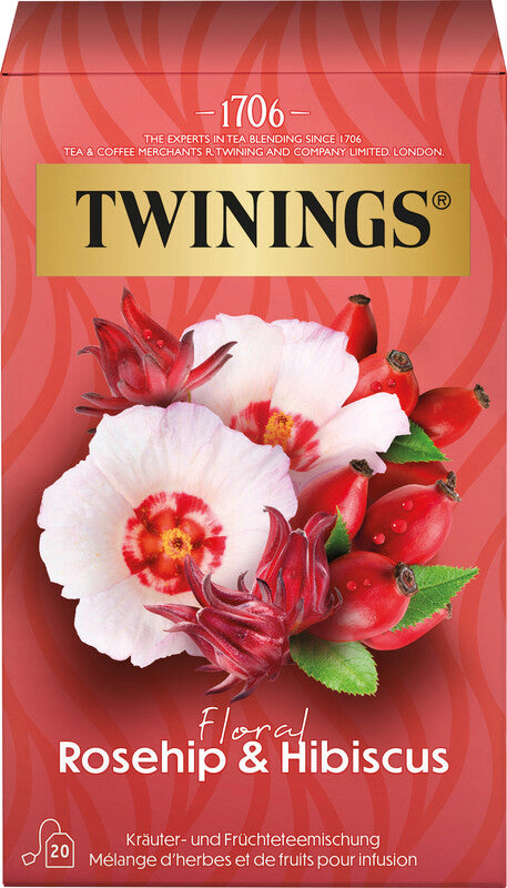 Twinings – Floral Hagebutte & Hibiskus – Teebeutel, Früchtetee – 20 Beutel