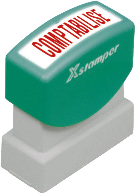 X-Stamper Motivstempel – Motiv: Comptabilisé, selbstfärbend, Kunststoff, 13 × 42 mm, Französisch
