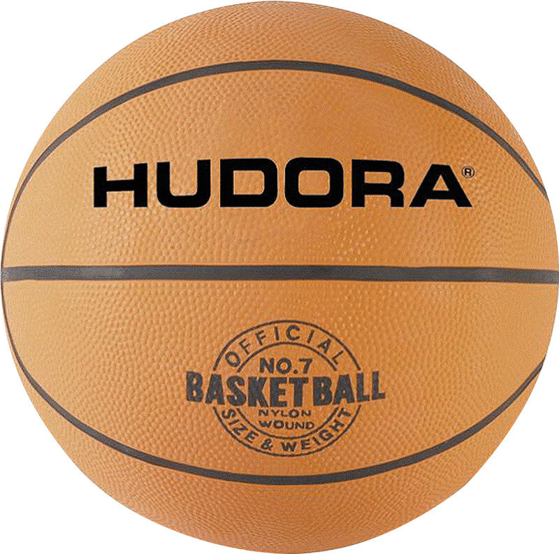 HUDORA Basketball – Grösse 7 – Ø 24 cm – Naturgummi, Orange
