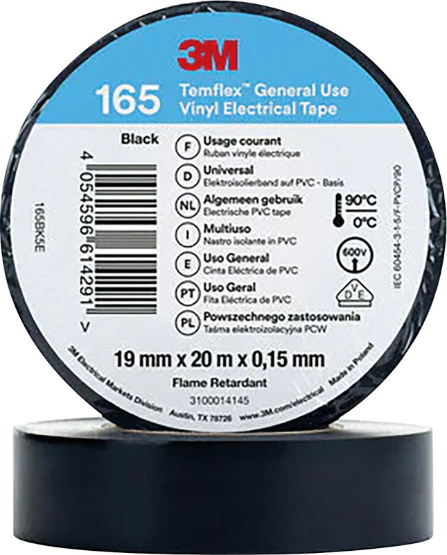 3M Vinylband – 19 mm × 20 m, schwarz