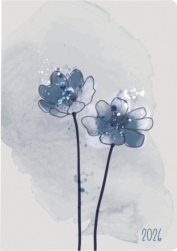 Biella Memento Trend Agenda – 1 Woche/2 Seiten, gebunden, 10,1 × 14,2 cm, Jan–Dez, Flower, FSC