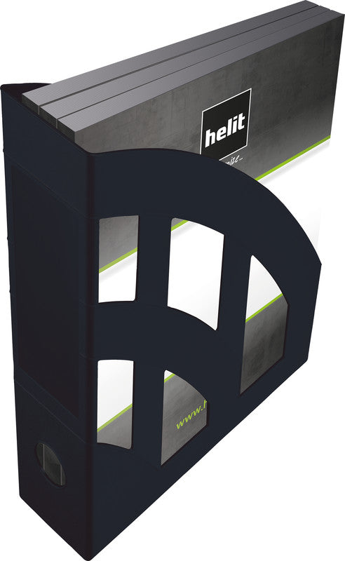 Helit the green bridge Stehsammler A4/C4 – 78 mm, schwarz, Kunststoff
