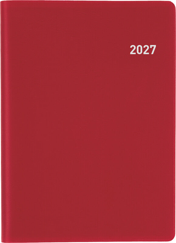 Biella Glasgow Agenda – 1 Monat/2 Seiten, geheftet, 10,0 × 13,9 cm, 15 Monate Okt–Dez, weinrot, PEFC