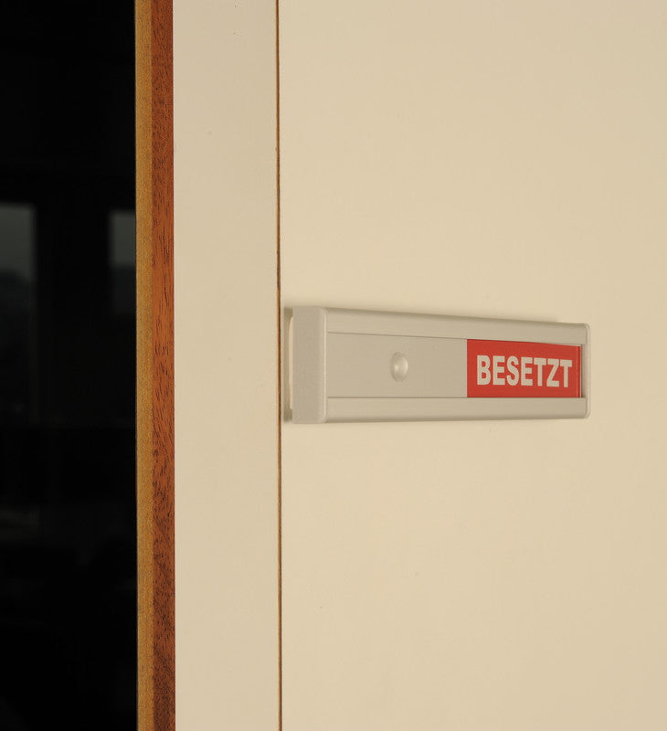 Booffice Besetzungsanzeige Frei/Besetzt, DE – 155 × 31 × 10 mm, Aluminium, silber, 1 Stk.